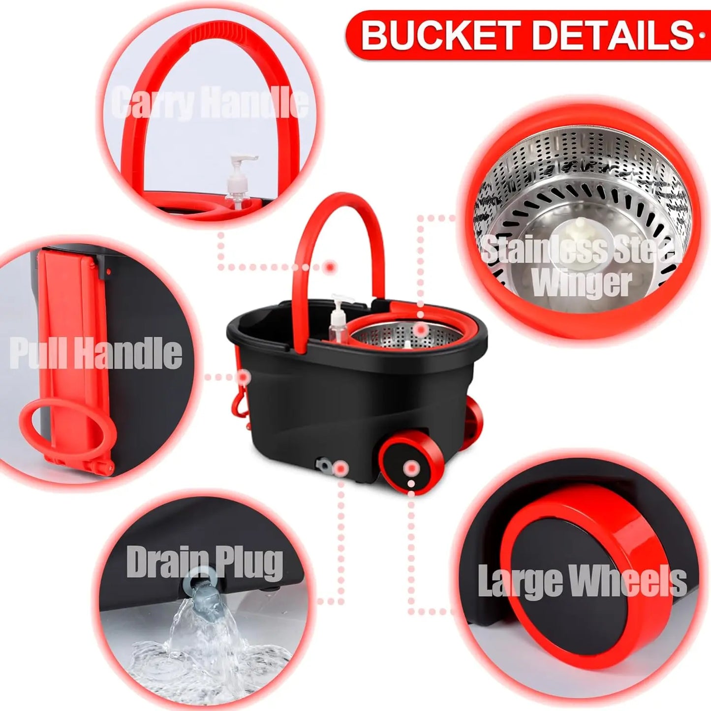 CN Zhejiang 360 Degree Spin Mop Bucket System Extendable Handle