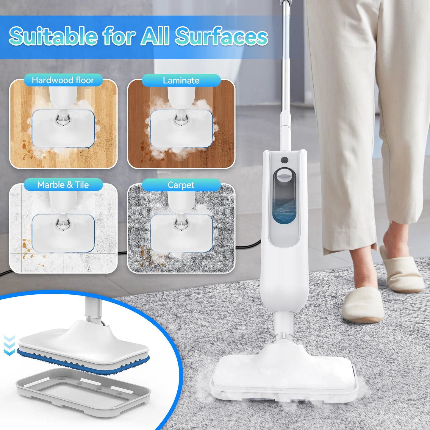 INSE F2 Power Steam Mop High Temperature Cleaning Pro