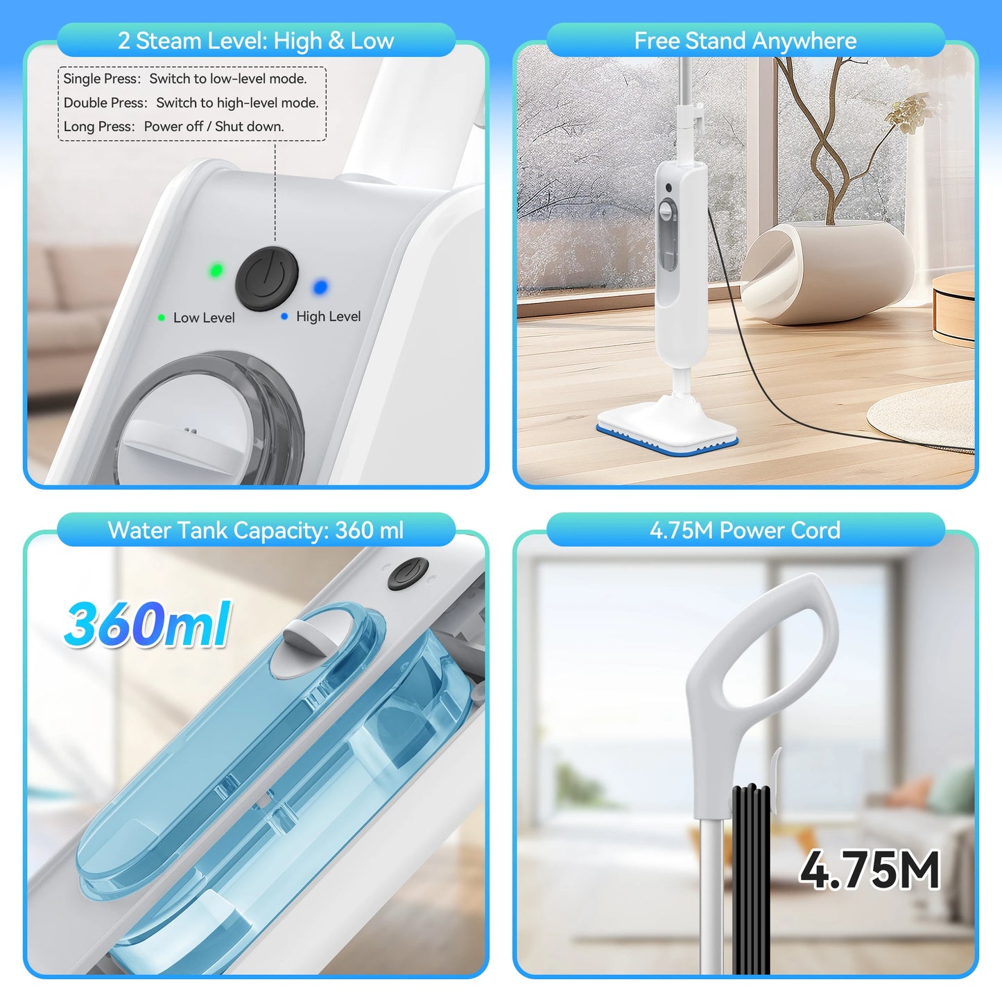 INSE F2 Power Steam Mop High Temperature Cleaning Pro