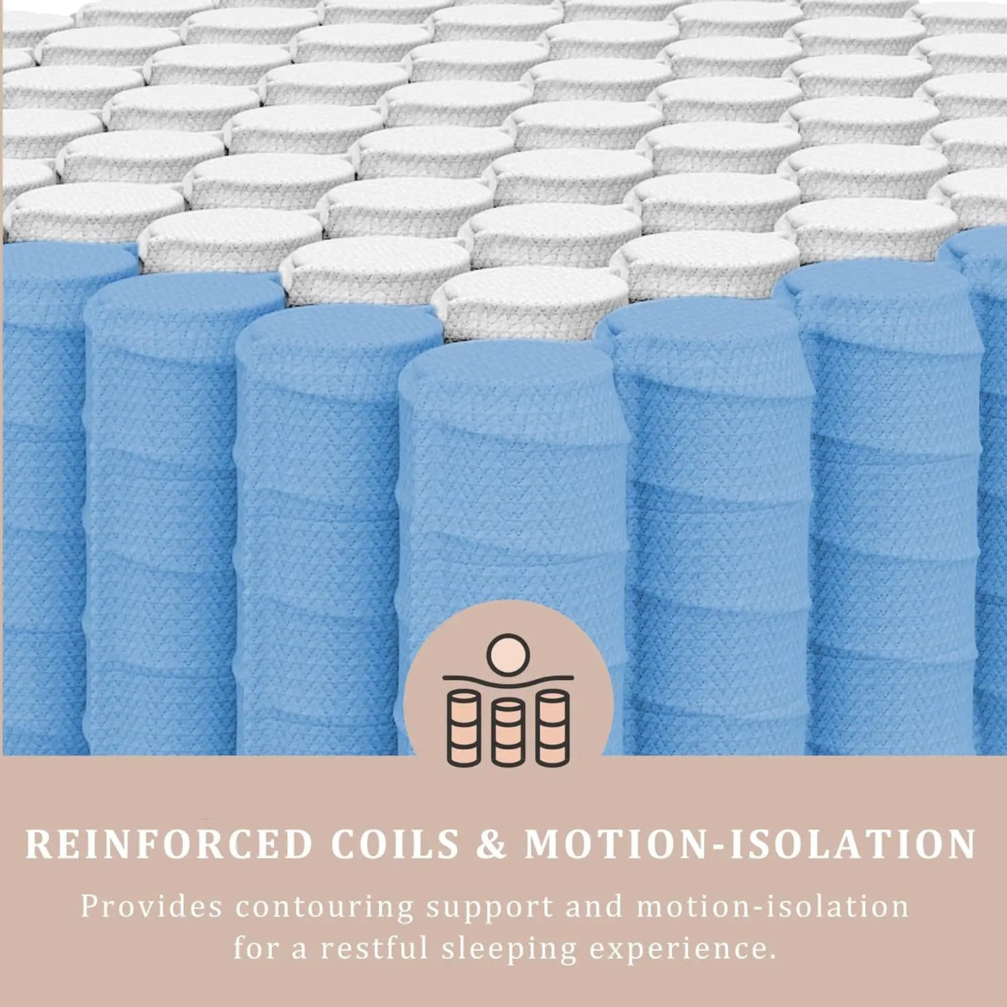 BedStory Hybrid Gel Memory Foam Mattress With UltraBreathableFabricCoolTechPlusMoistureWickingSupport